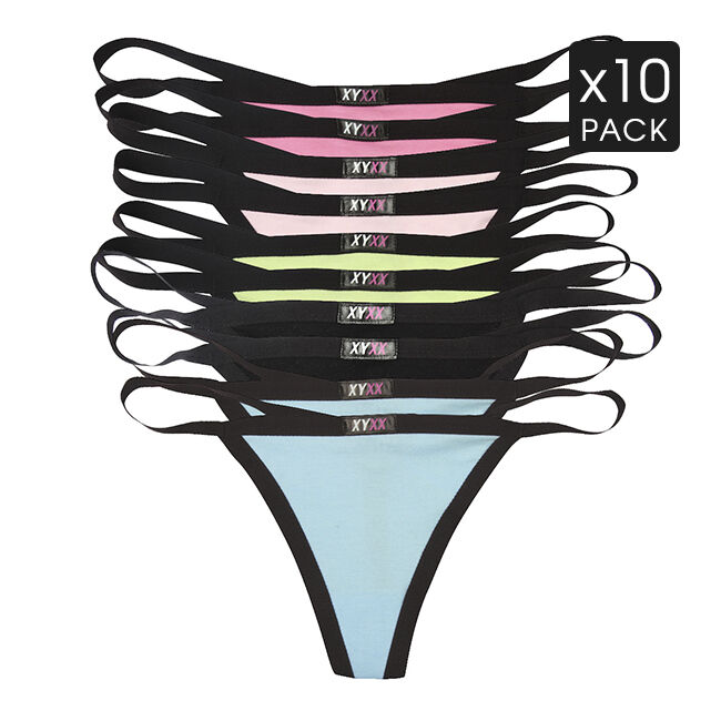 10 Mix Colour Pack XYXX Underwear Womens G String S M L XL XXL