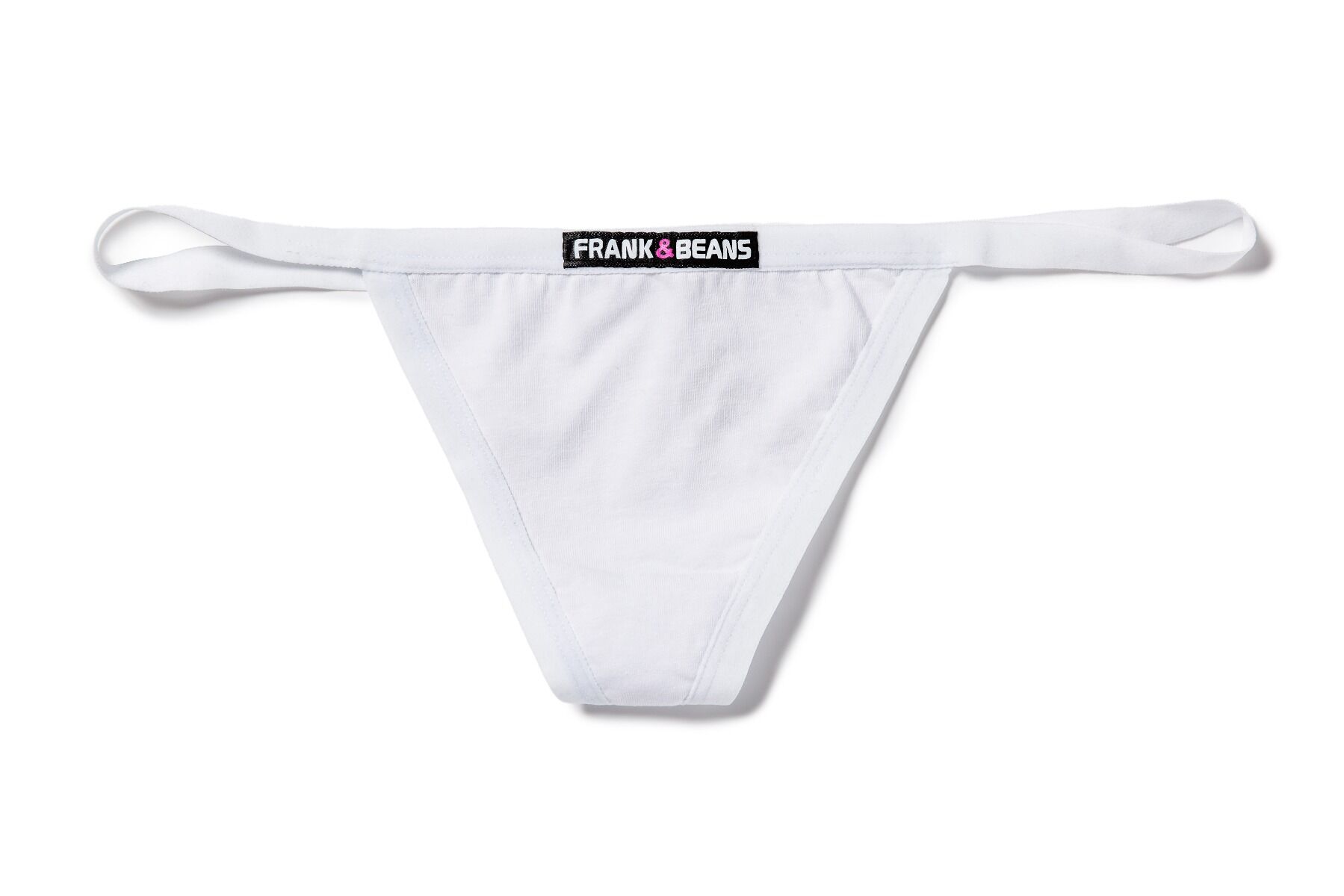 5 White Colour Pack Frank and Beans Underwear Womens G String S M L XL XXL Front