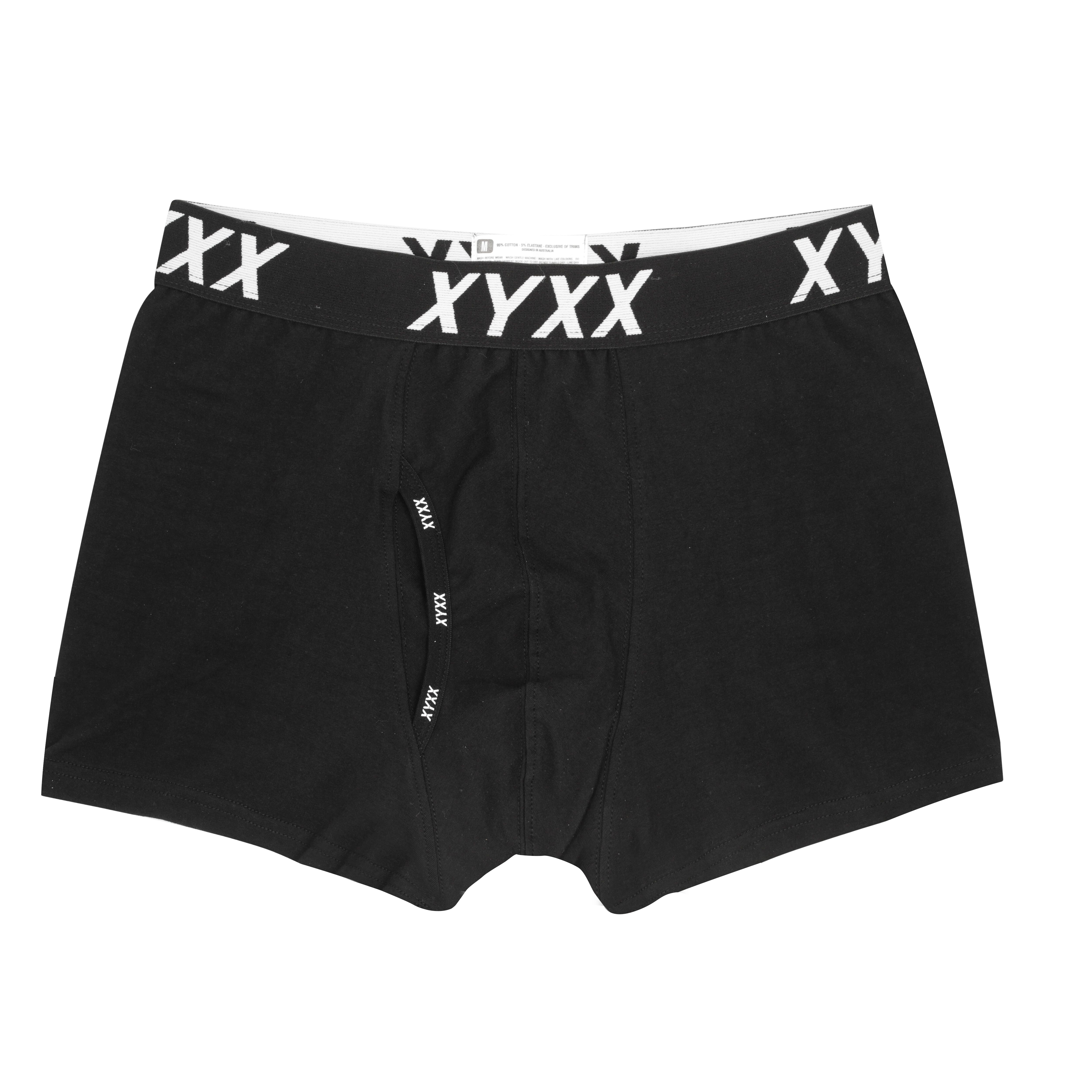 XYXX Underwear Mens Cotton Boxer Briefs Trunks S M L XL XXL - Black