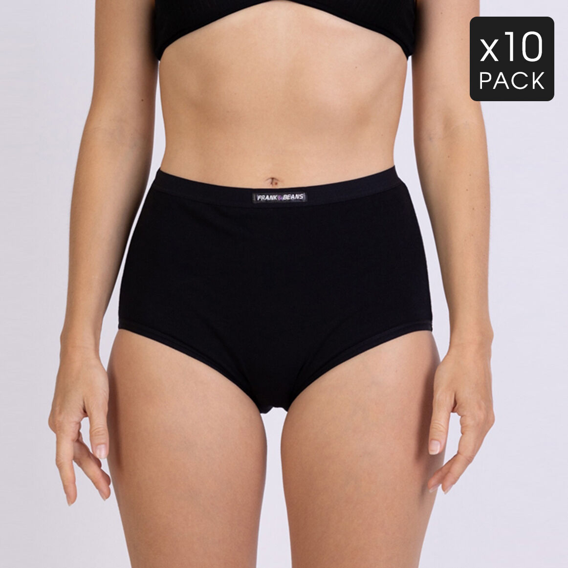  Black Pack Frank and Beans Underwear Womens Full Brief S M L XL XXL Girl Front