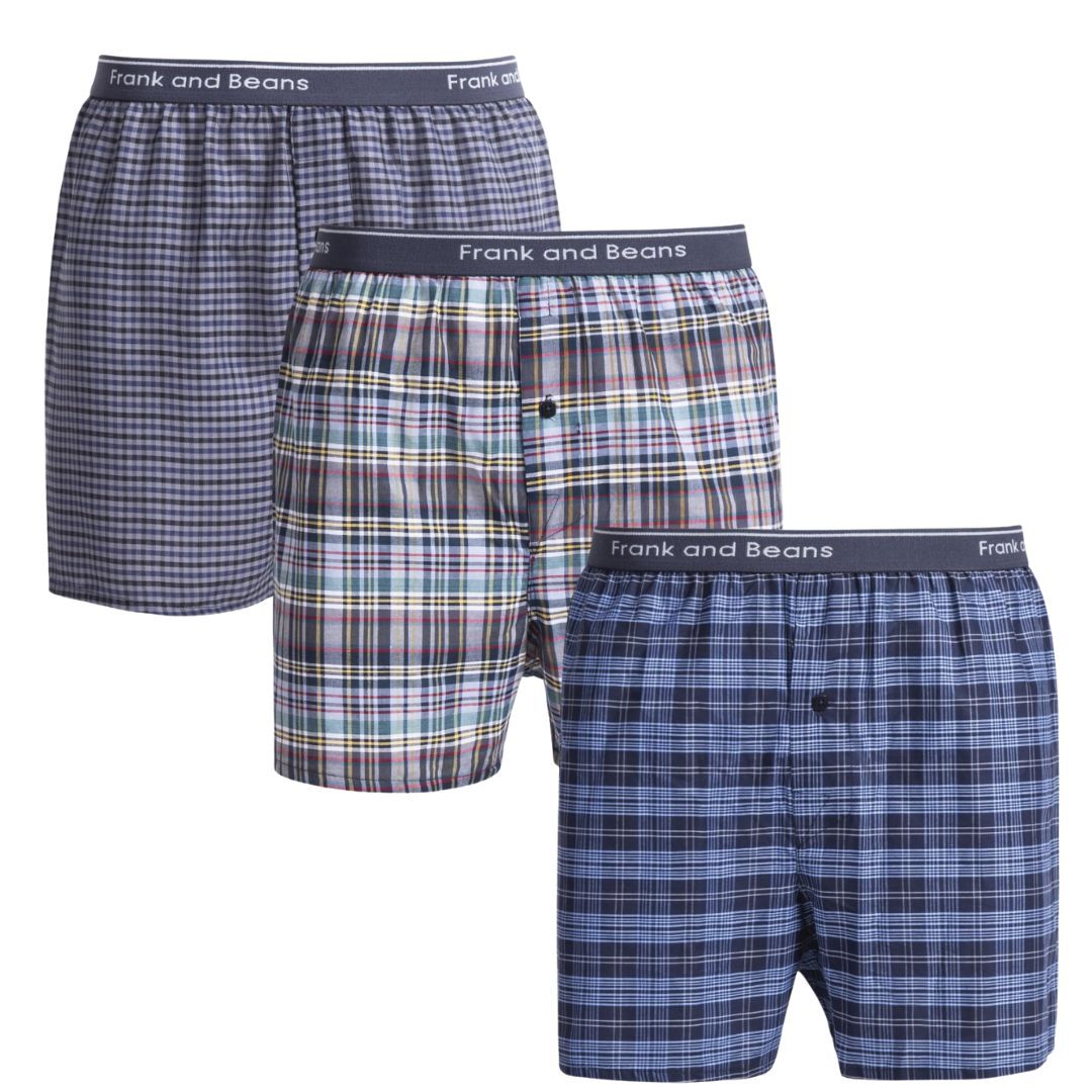 3 pack boxer shorts plaid