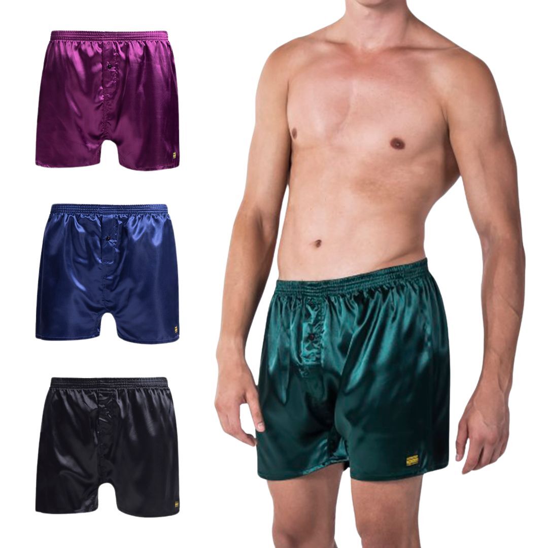 silky boxer shorts men 4 pack
