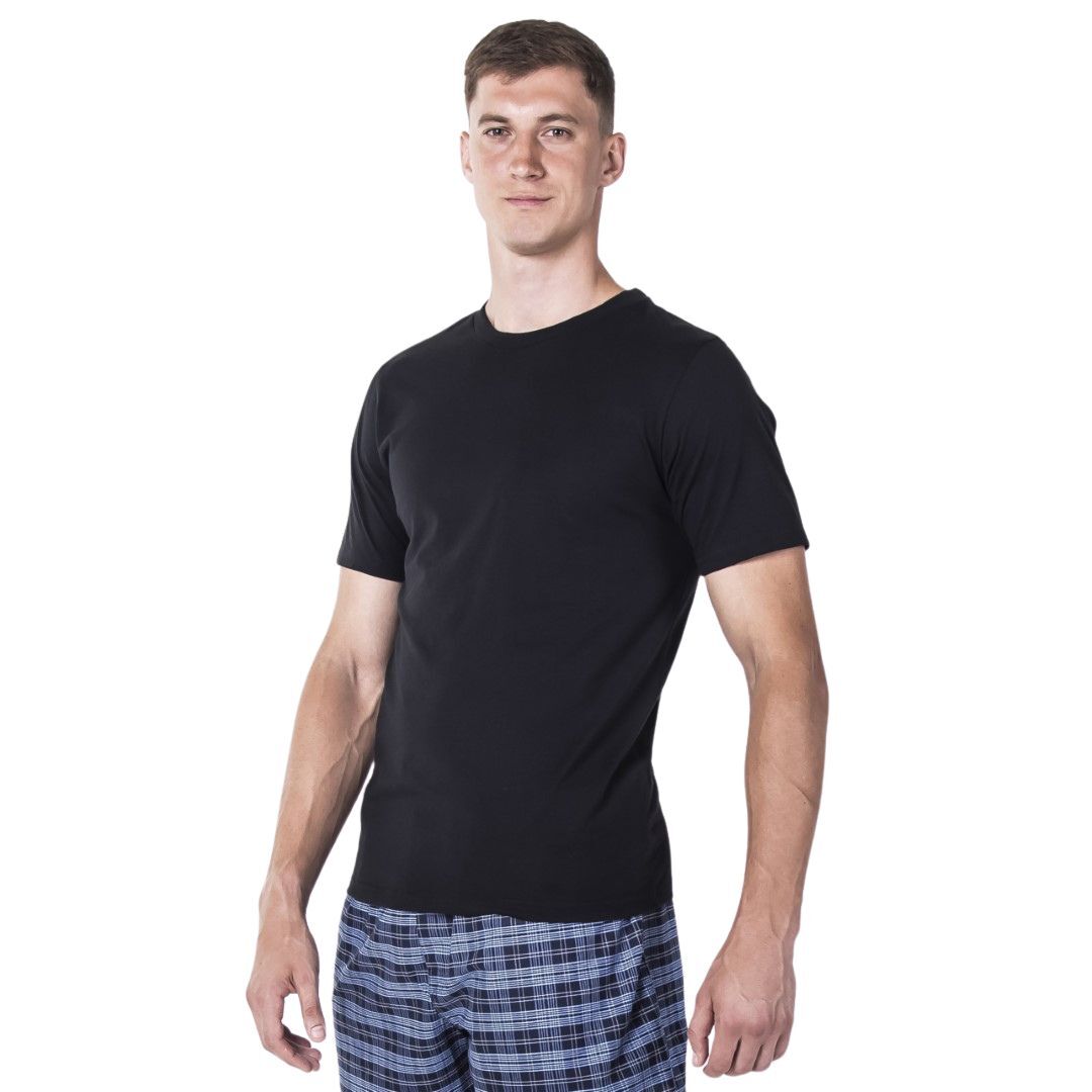 Men's Plain Black Crew Neck T-Shirt