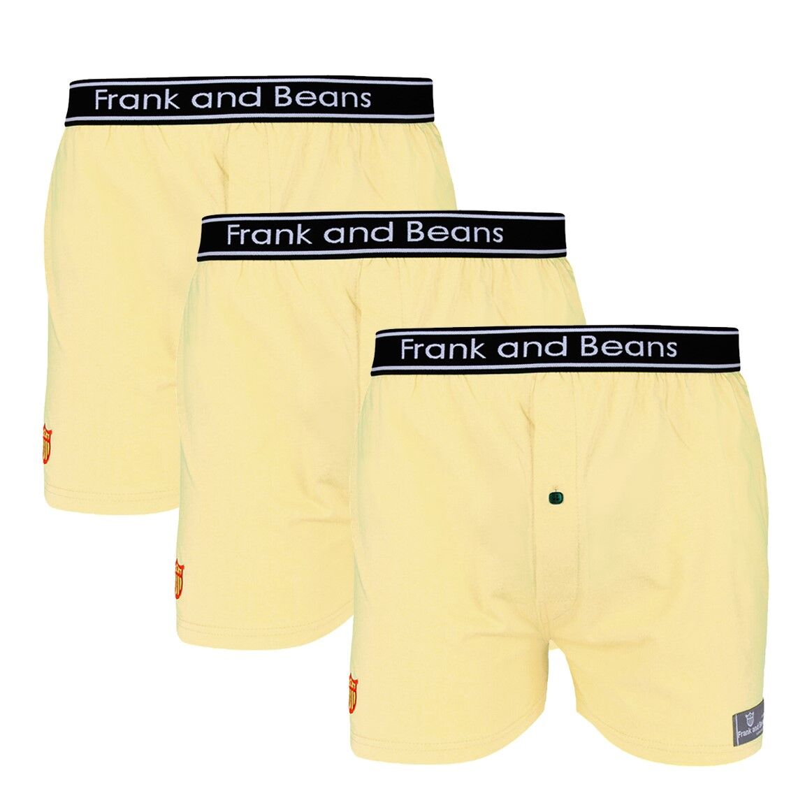 breathable boxer shorts Yellow 3 pack